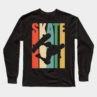 Skateboarder Retro Vintage T Shirt Skateboarding Long Sleeve T-Shirt